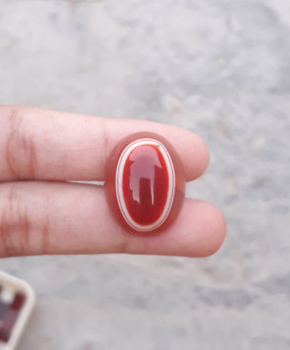 35ct Natural Red Eye Agate For Sale - Aqeeq - Dimension 23x18x12mm