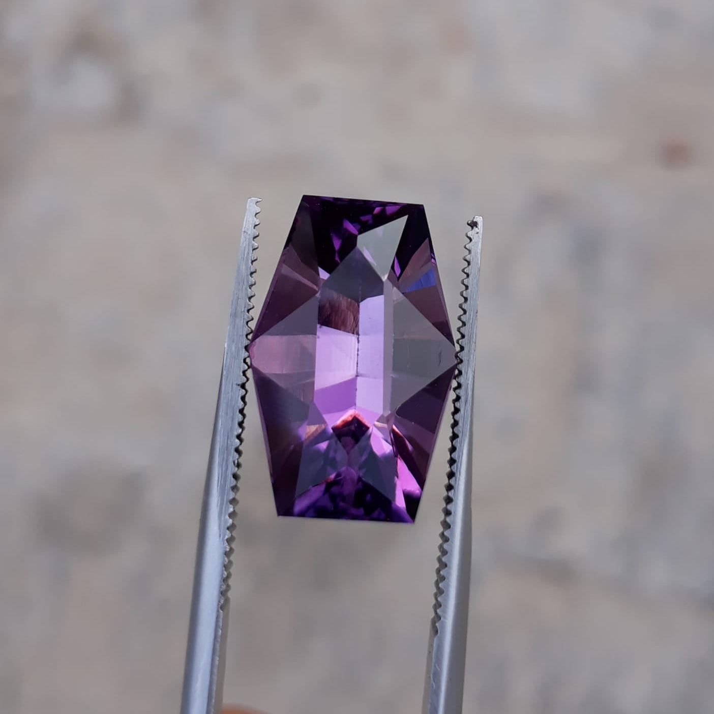 10.3ct Amethyst Fancy Cut from Brazil - February Birthstone -16.5x11x9.8m