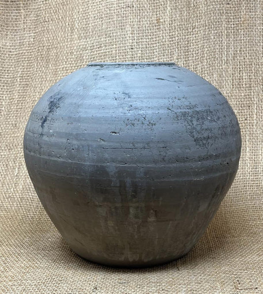 Vintage Grey Earthenware Pot KX3112C