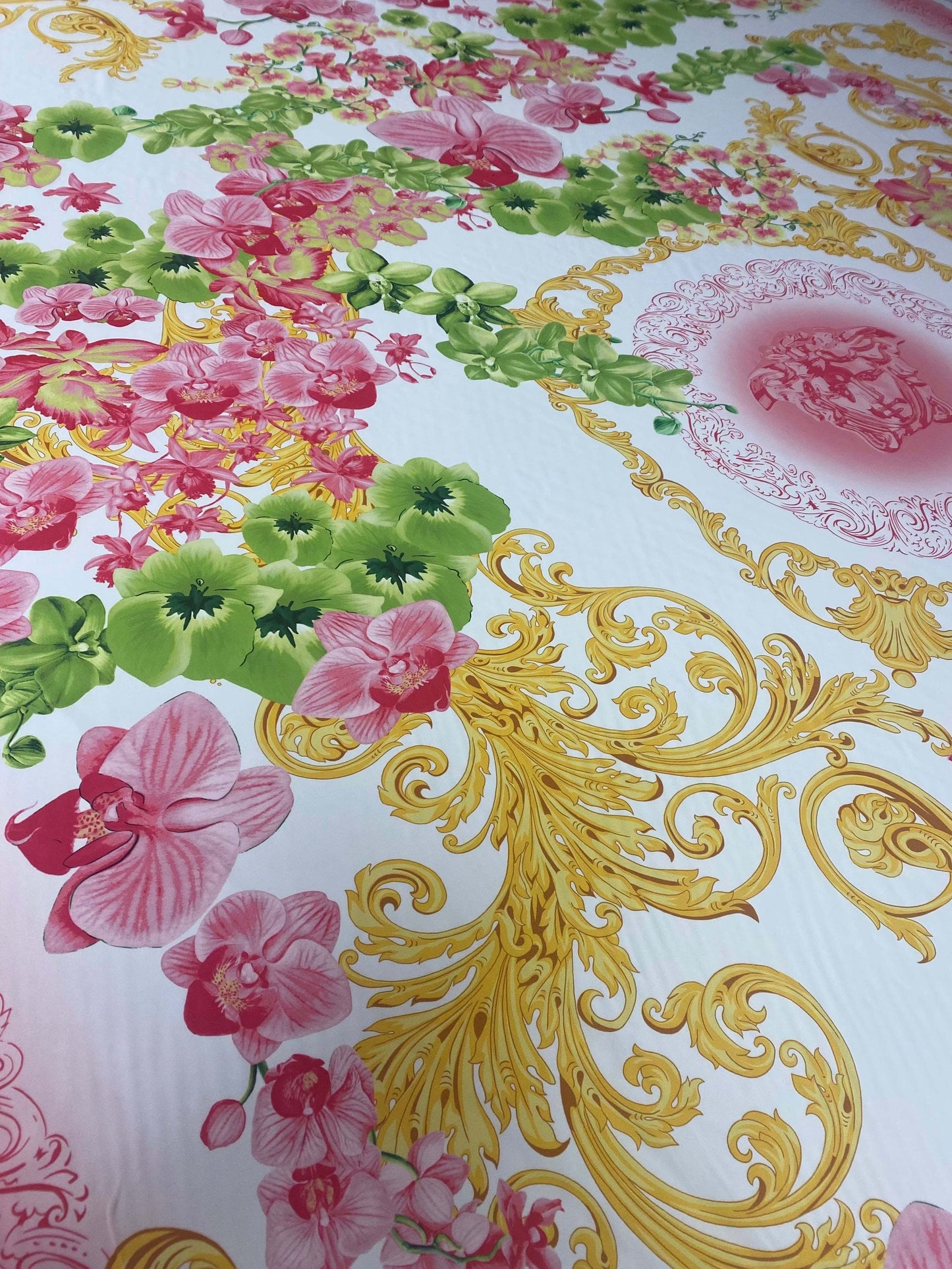 Orchid Swirl Print Fabric by Metre
