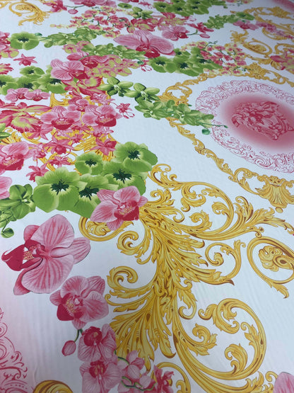Orchid Swirl Print Fabric by Metre
