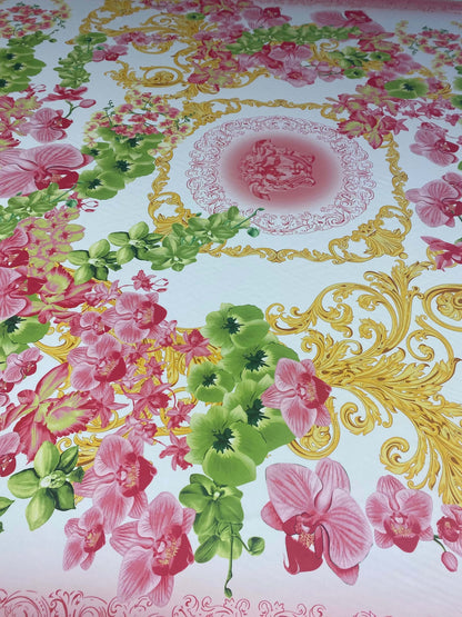 Orchid Swirl Print Fabric by Metre