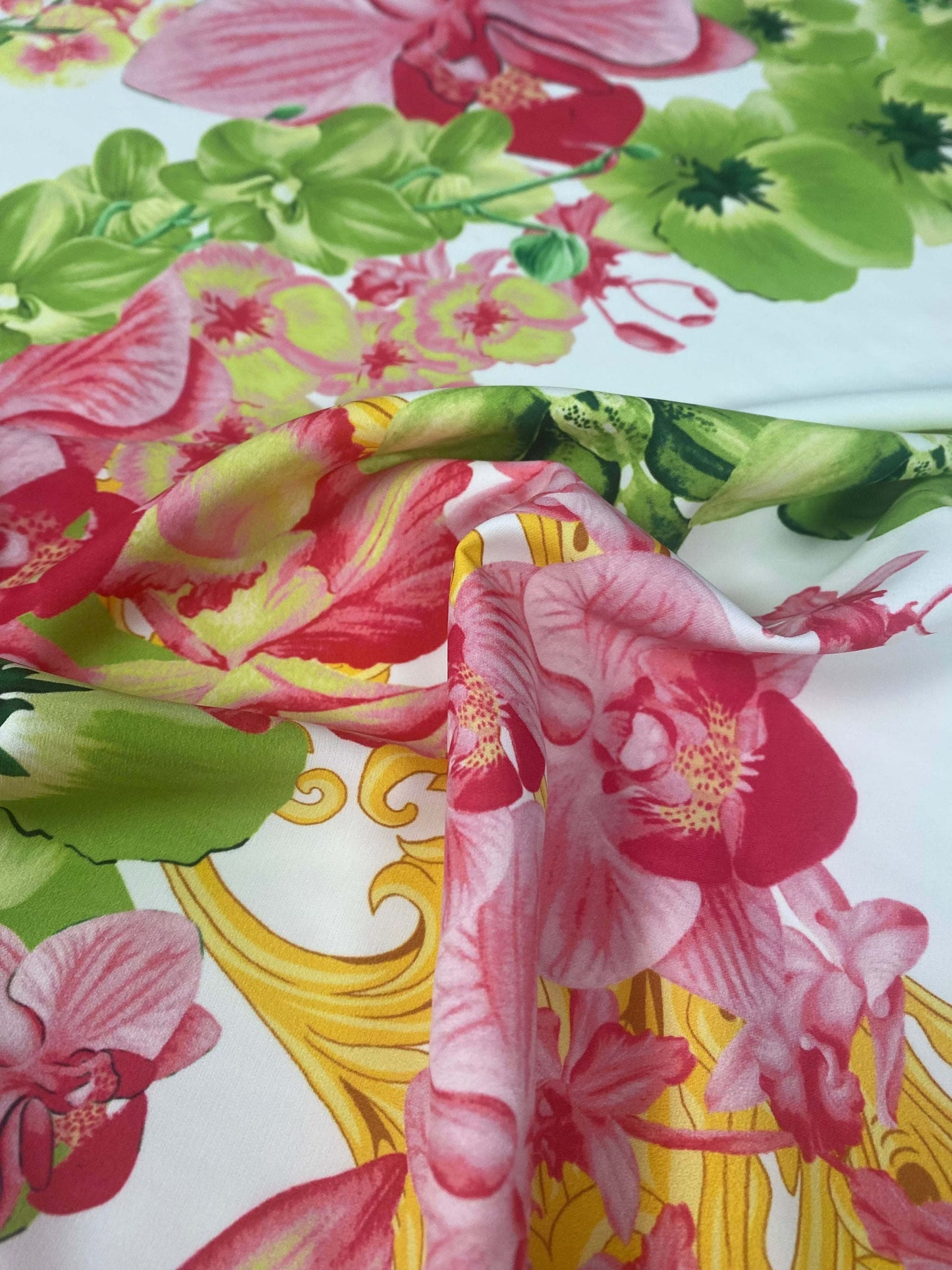 Orchid Swirl Print Fabric by Metre