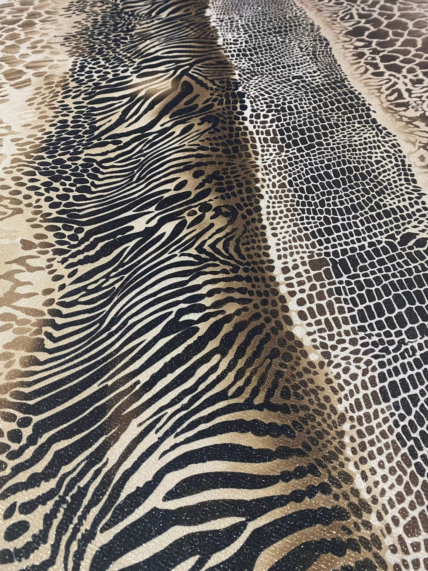 Metallic Animal Print Lurex Fabric by the Metre