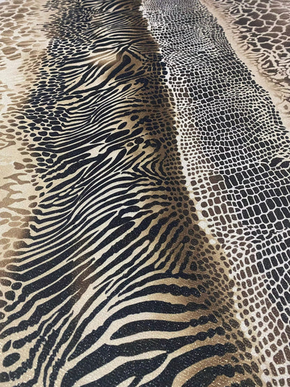 Metallic Animal Print Lurex Fabric by the Metre
