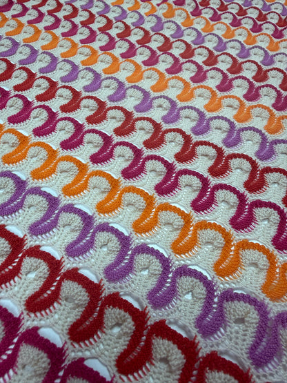 Multicolour Pattern Mesh Knit Fabric by the Metre
