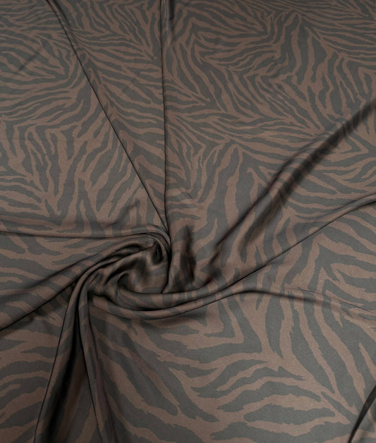 Elegant Brown Zebra Fabric By The Metre