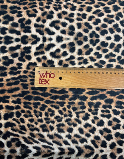 Leopard Pattern Stretch Velvet Fabric