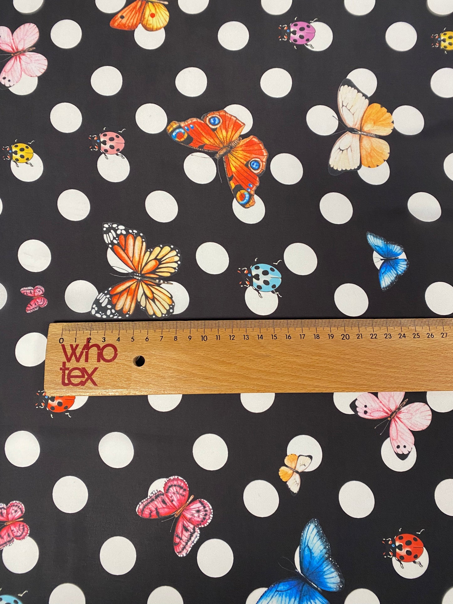 Polka Dot Butterfly Satin Fabric by the Metre