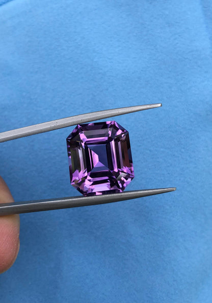 17ct Amethyst Emeral Cut from Brazil - Natural Amethyst Crystal - 16x14.3x12mm