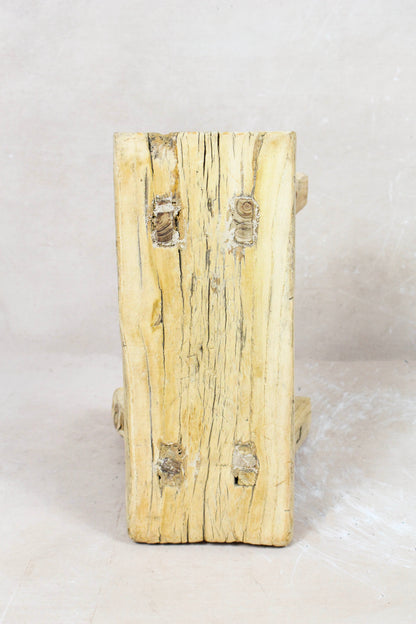Vintage Rustic Elm Wood Stool Small - No 62