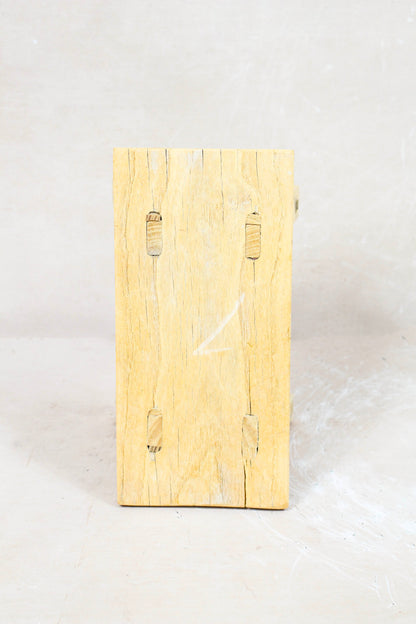 Vintage Rustic Elm Wood Stool - No 63