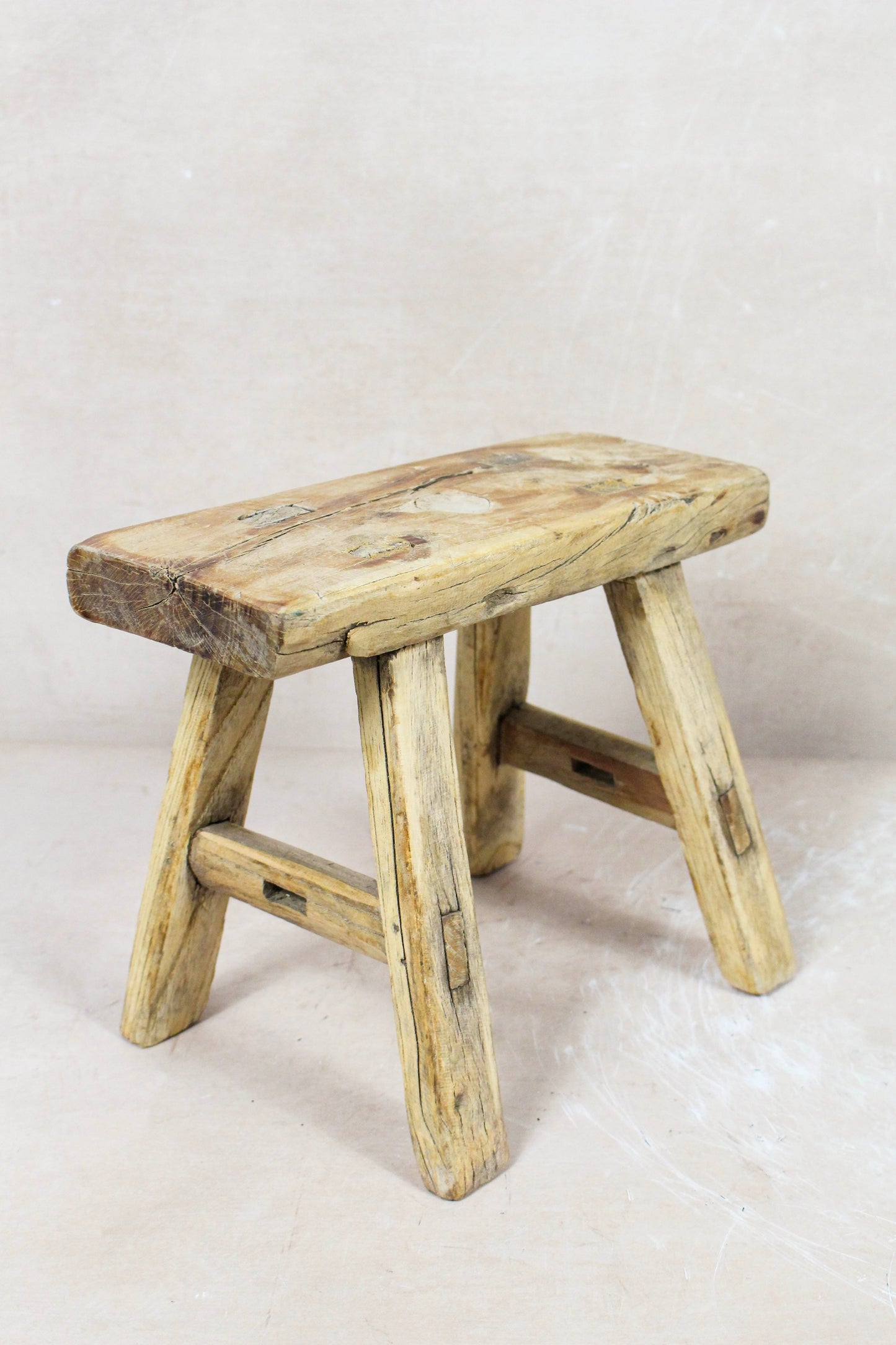 Vintage Rustic Stool Small - Elm wood - 70