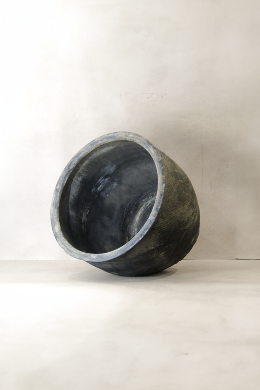 Big Old Grey Textured Asian Pot - L021