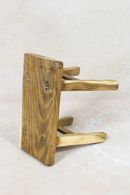 Vintage Rustic Stool Small - Elm wood - 73