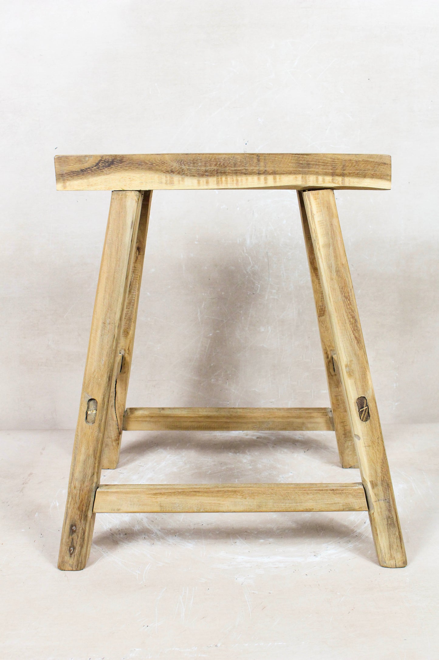 Vintage Rustic Stool - Elm wood - 78