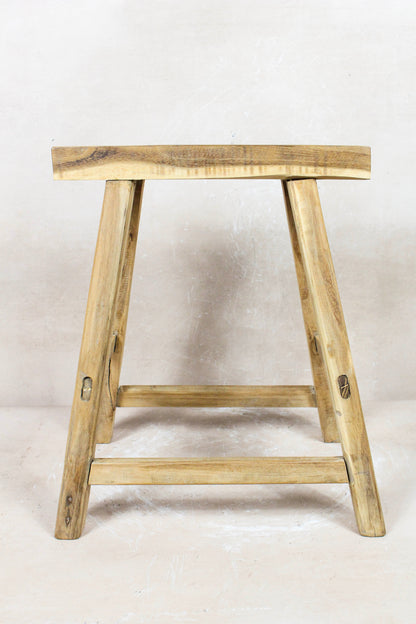 Vintage Rustic Stool - Elm wood - 78