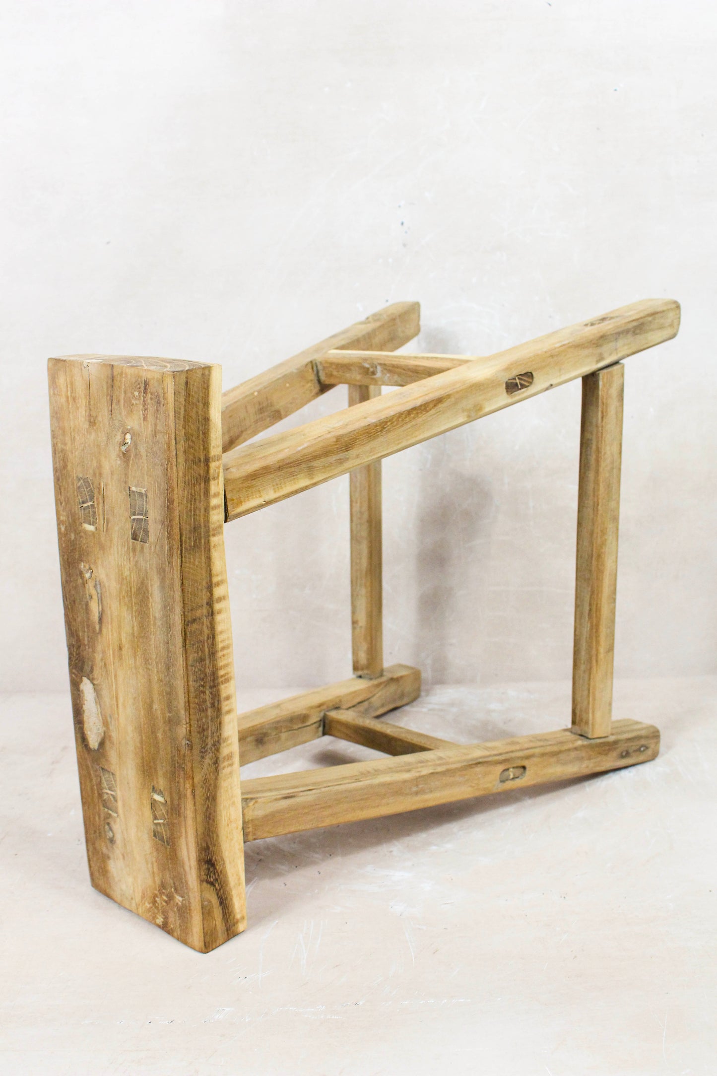Vintage Rustic Stool - Elm wood - 78