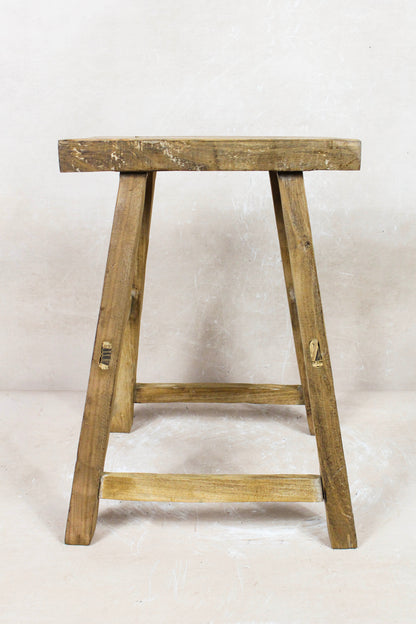 Vintage Rustic Stool - Elm wood - 79