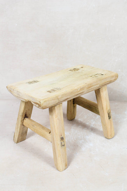 Vintage Rustic Stool Small - Elm wood - 95