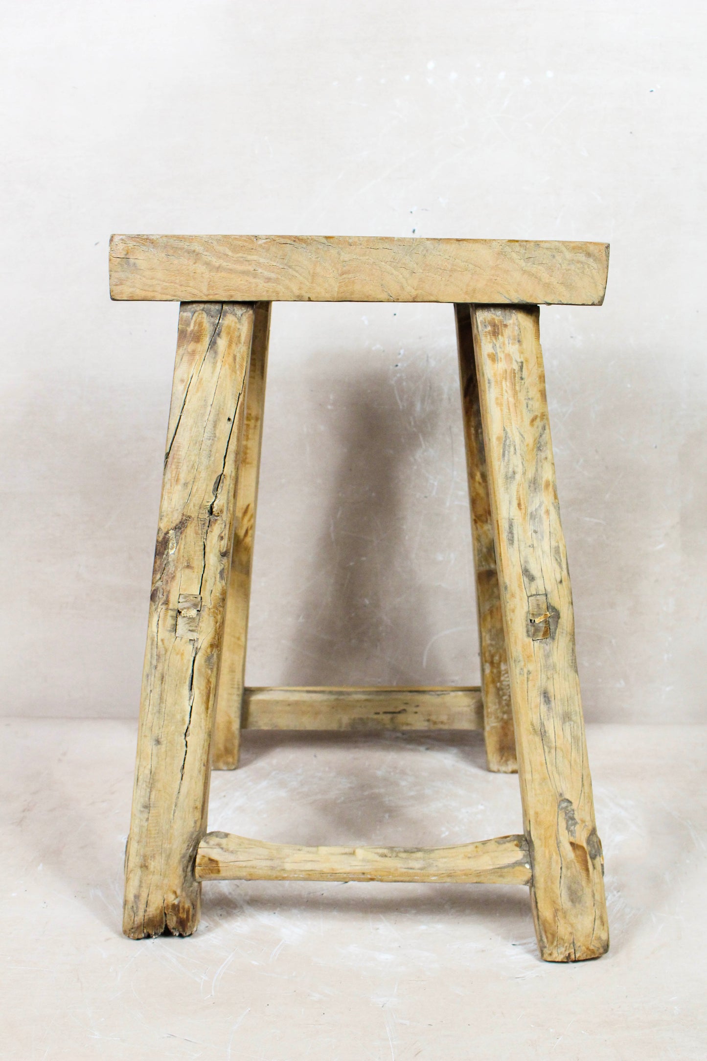 Vintage Rustic Stool - Elm wood - 107