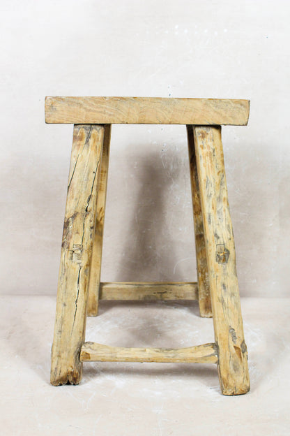 Vintage Rustic Stool - Elm wood - 107