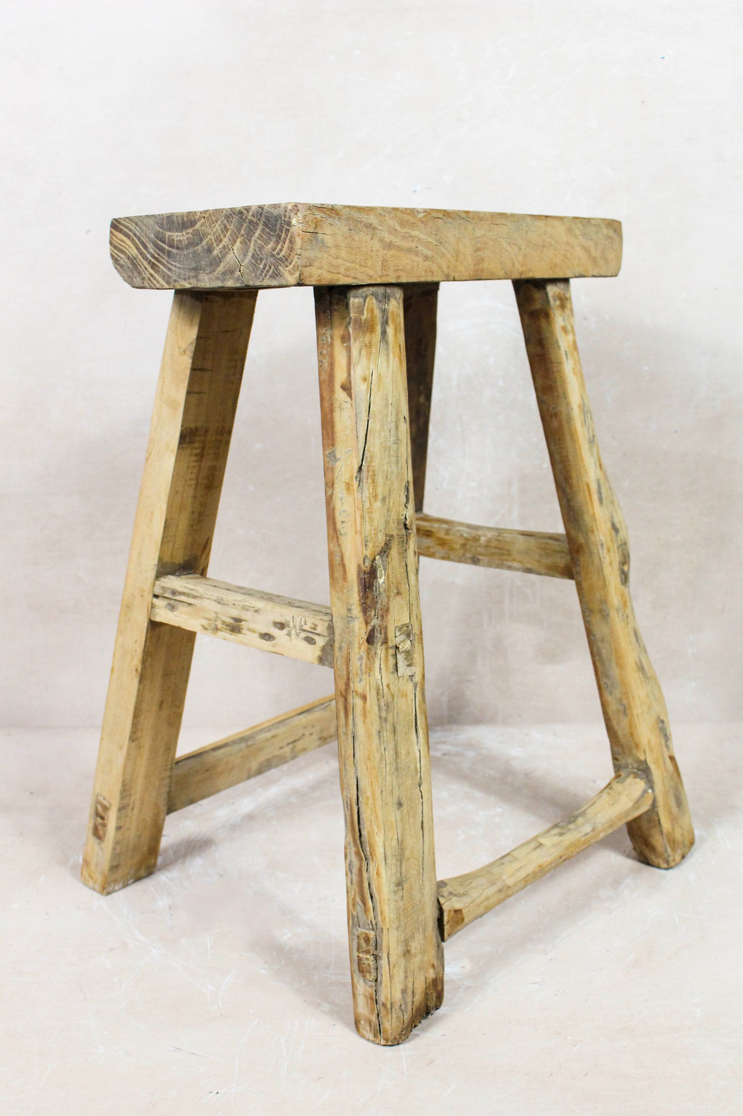Vintage Rustic Stool - Elm wood - 107