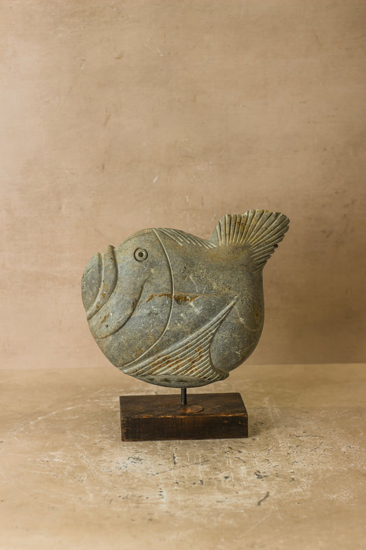 Stone Fish Sculpture - Zimbabwe - 97.1