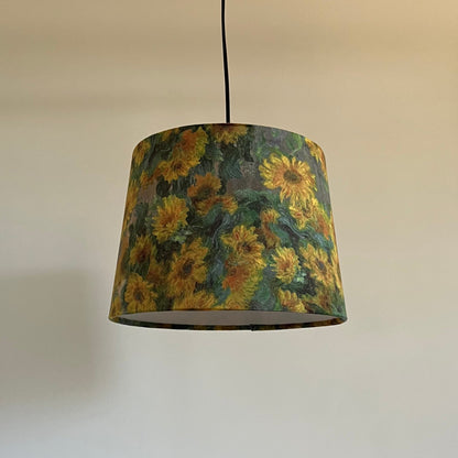Van Gogh Sunflowers Velvet French Drum Lampshade | Handmade Ceiling Light Shade | UK