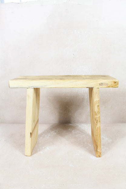 Vintage Rustic Square Elm Wood Stool - 134