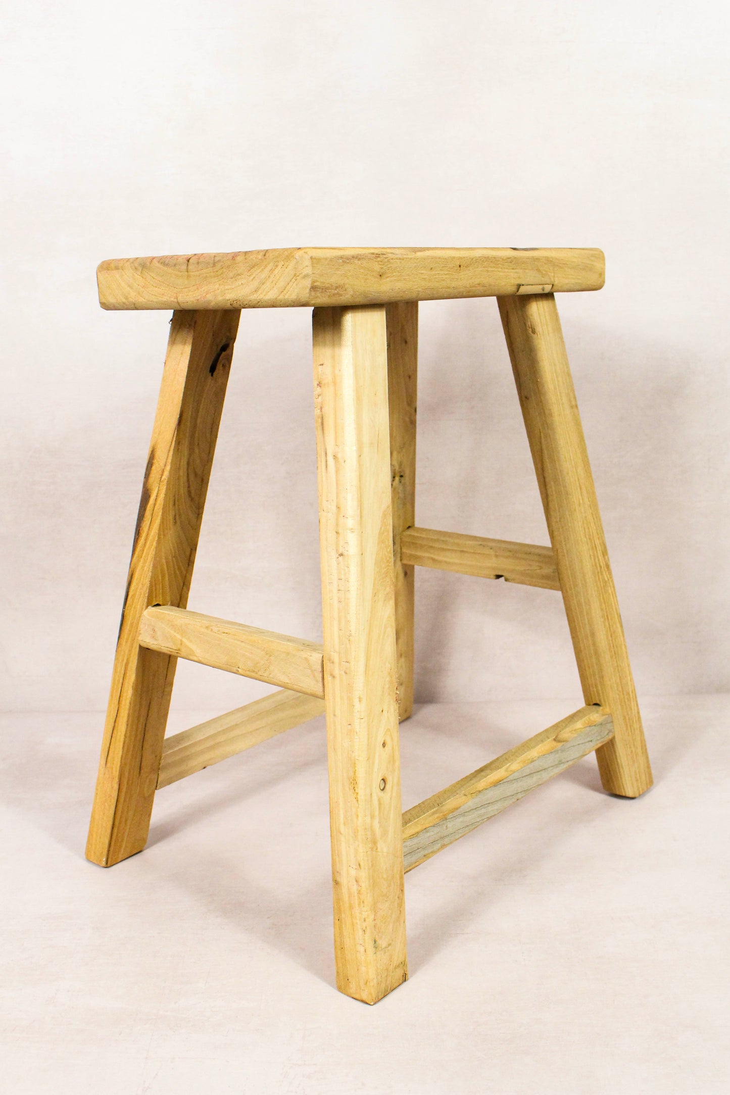 Vintage Rustic Stool - Elm wood - 137