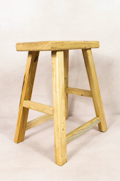 Vintage Rustic Stool - Elm wood - 137