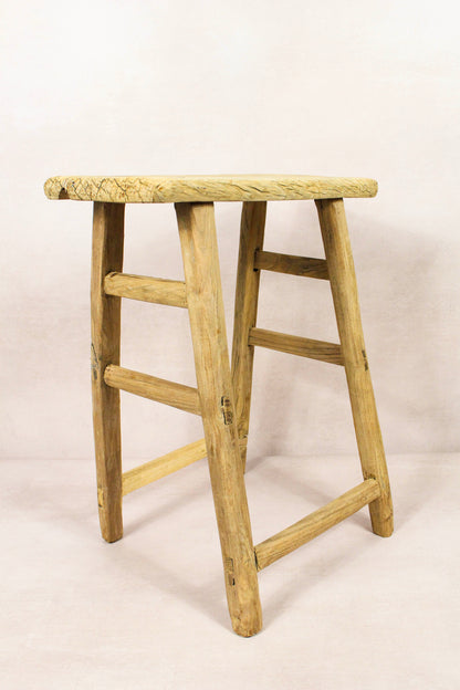 Vintage Rustic Stool - Elm wood - 138