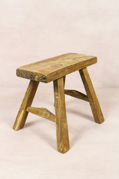 Vintage Rustic Stool - Elm wood - Small - 159