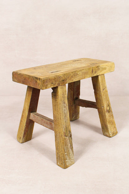 Vintage Rustic Stool - Elm wood - Small - 162