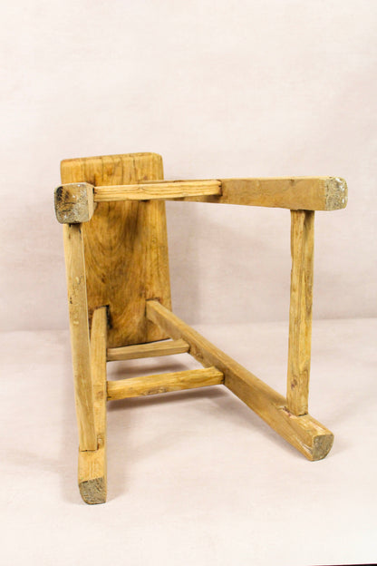 Vintage Rustic Stool - Elm wood - 206