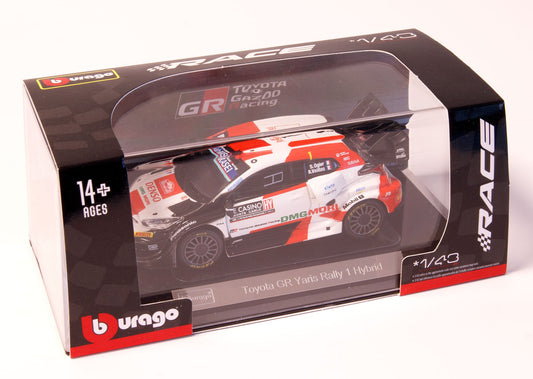 Toyota GR Yaris Rally1 Hybrid Gazoo Racing WRT 2022 #1 Sebastien Ogier 1:43 Scale Bburago Diecast Model