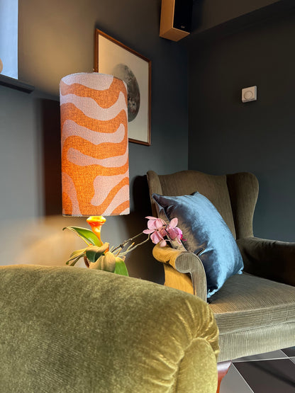 Sandstone Wiggle cylinder lampshade, extra tall lampshade
