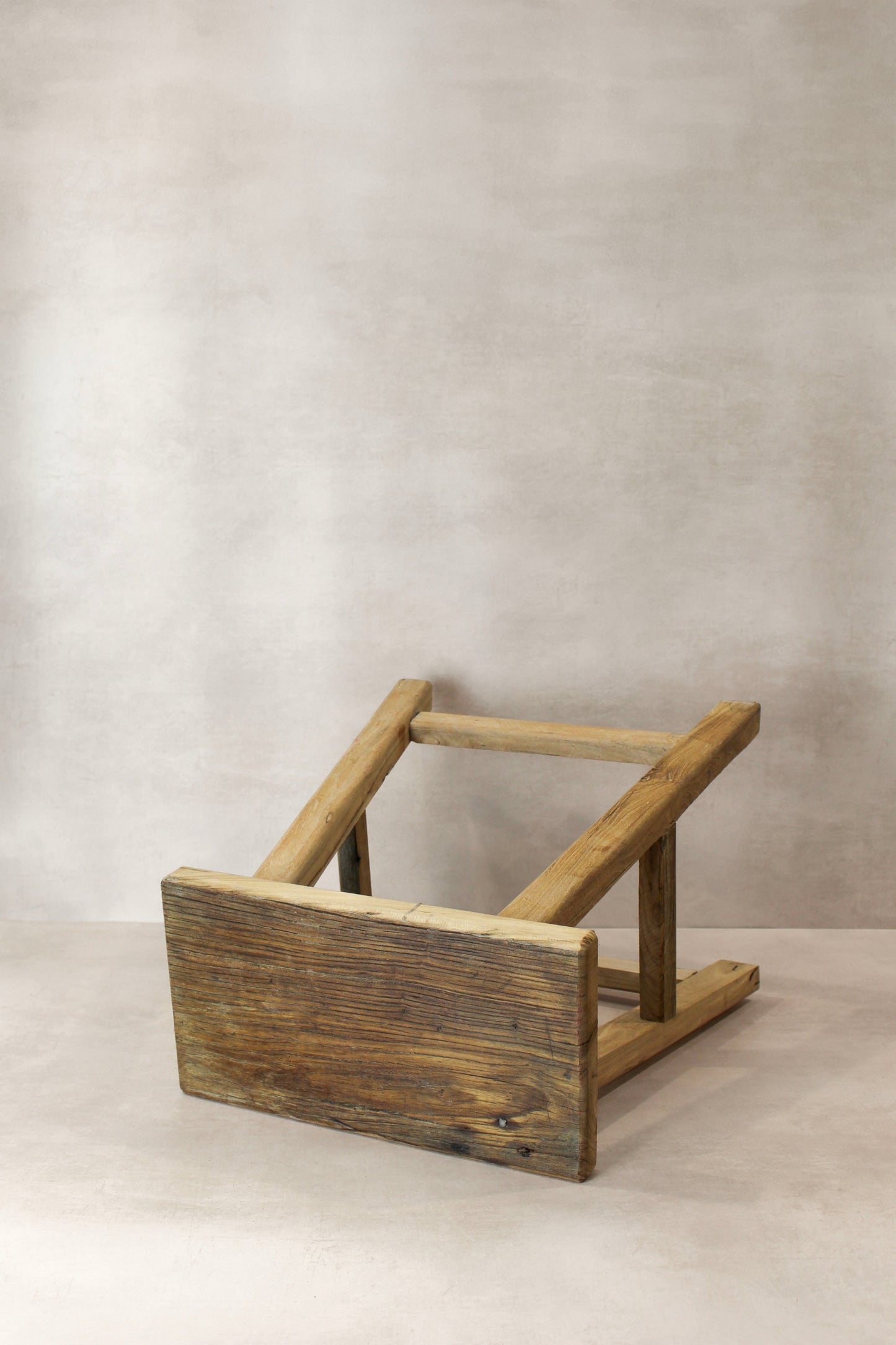 Vintage Rustic Elm Wood Stool - Medium - No 76