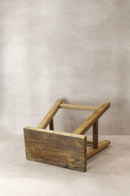Vintage Rustic Elm Wood Stool - Medium - No 76