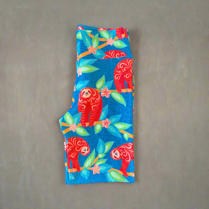 Happy Sloth design full length leggings