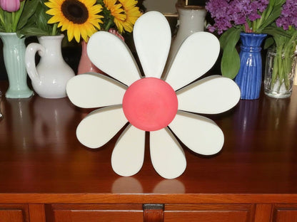 Daisy Flower Wall Decor Free Standing Magnetic | Gift for Mum | Vibrant Flowers Shelf Sitter Summer Bloom | Set Of Three