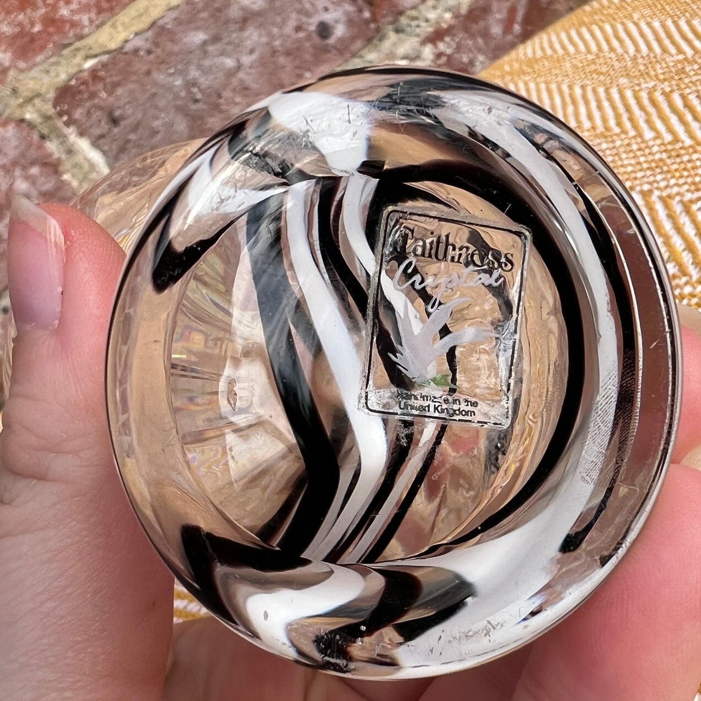 Black and white swirl, glass vase