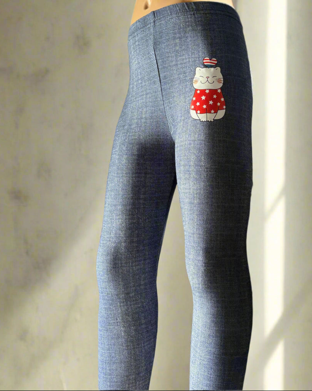 Cat design jegging look leggings