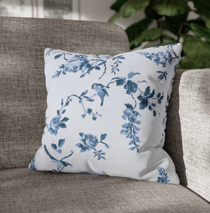 Birds and Roses cotton throw cushion
