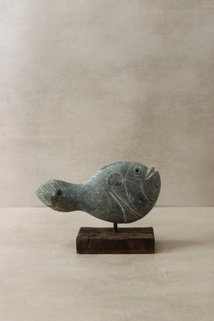 Stone Fish Sculpture - Zimbabwe - 29.1