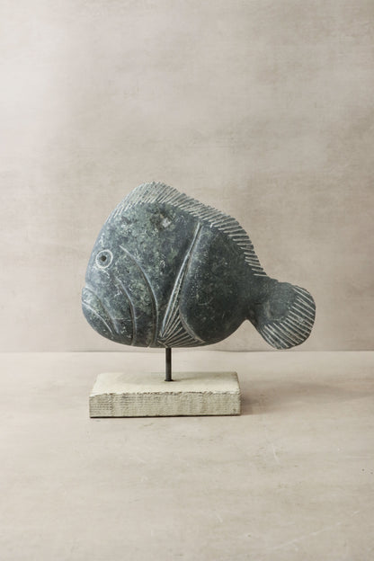Stone Fish Sculpture - Zimbabwe - 35.1