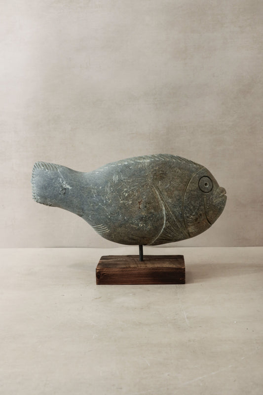 Stone Fish Sculpture - Zimbabwe - 35.2