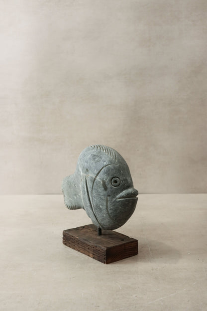 Stone Fish Sculpture - Zimbabwe - 31.1