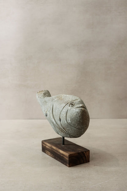 Stone Fish Sculpture - Zimbabwe - 31.2